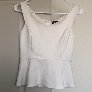 Bardot size US 4 white peplum style tank top